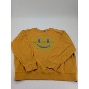 Outdoor Voices Sweatshirt Size XL Yellow Hikers Club Smiley Face Rare Athleisure